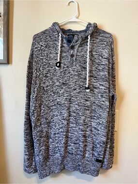 Men's Outpost Makers Marled Henley Hooded Sweater by the BUCKLE XL